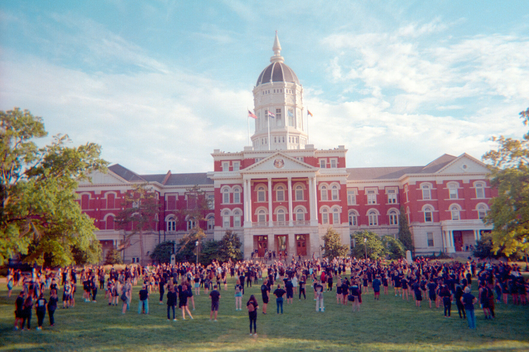 MU students gather Sept. 2 outside Jesse Hall to protest racial injustice